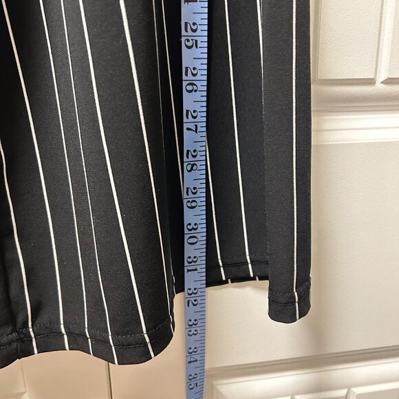 Vintage Elastic Waist Pants Black and White Stripes - Picture 8 of 10